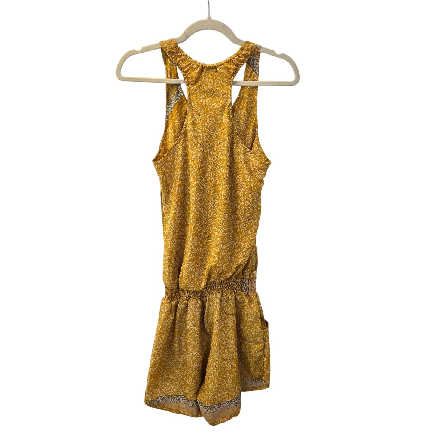 100% Silk Graphic Pattern Sleeveless Romper Size Small