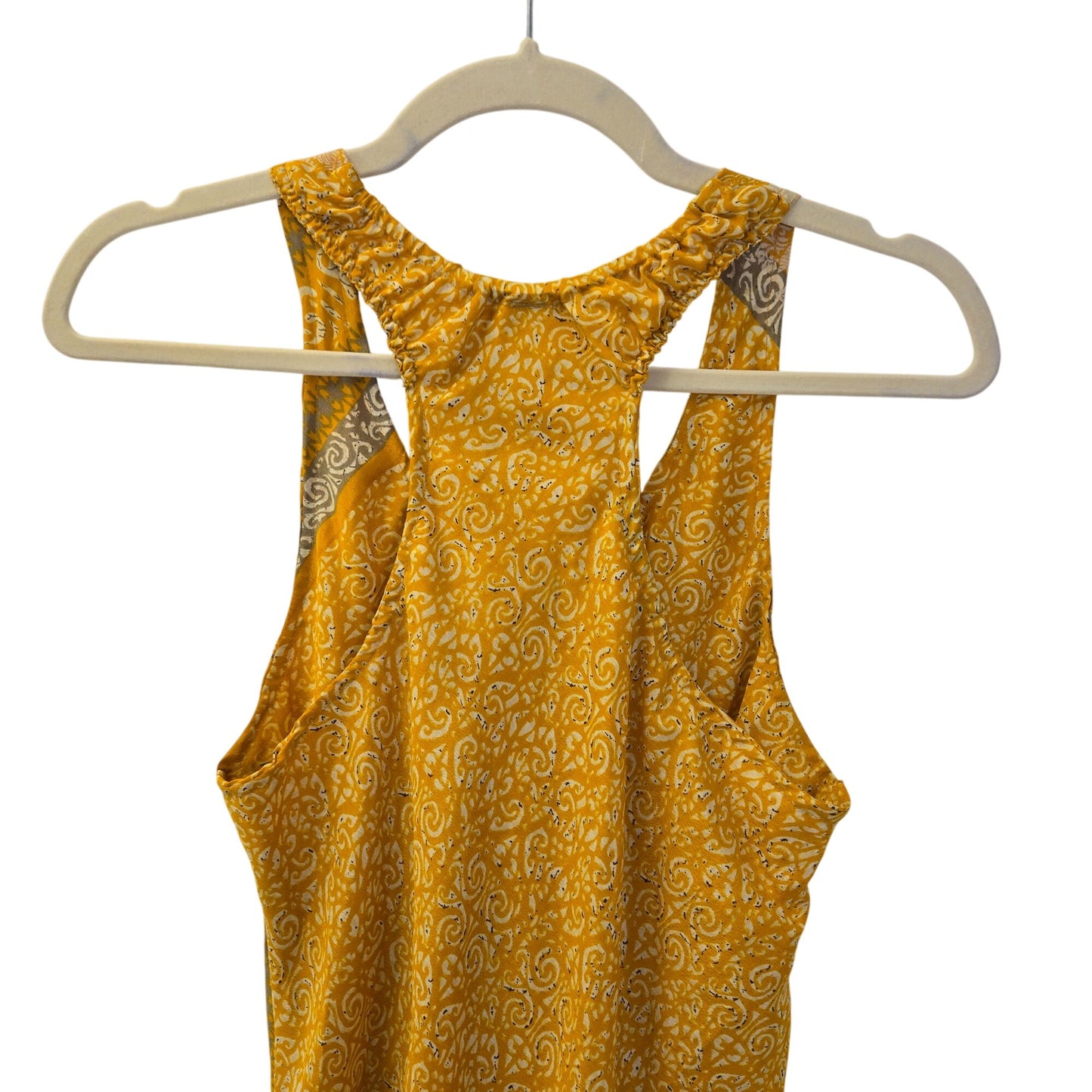 100% Silk Graphic Pattern Sleeveless Romper Size Small