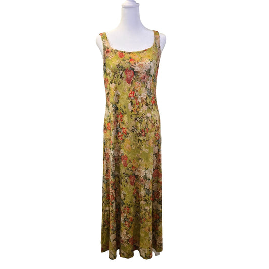 Peruvian Connection St. Barth Viscose Blend Floral Sleeveless Maxi Dress Size Small