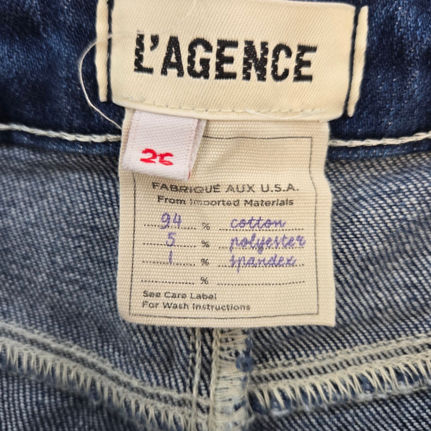 L'Agence Oriana High Rise Straight Leg Jeans Size 26