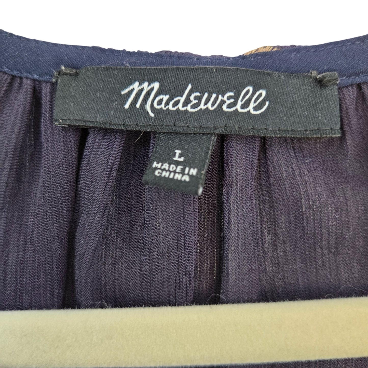 Madewell Embroidered Zephyr Ruffle-Sleeve Top in Sweet Blossoms Size Large
