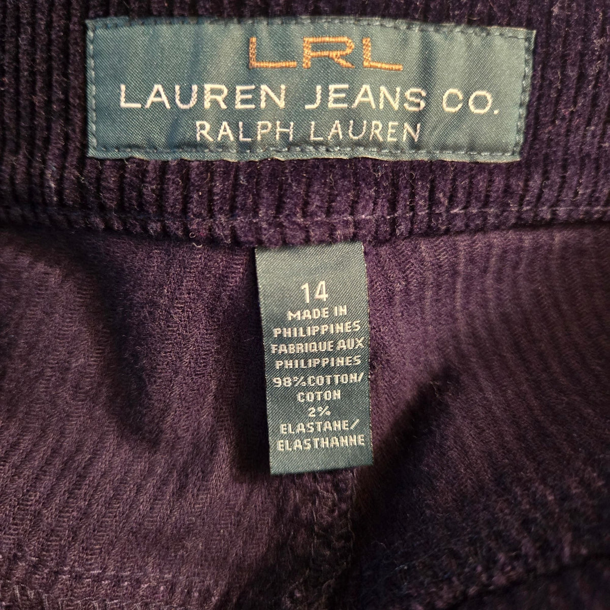 Lauren Ralph Lauren Classic Straight Corduroy Crop Pants Size 14