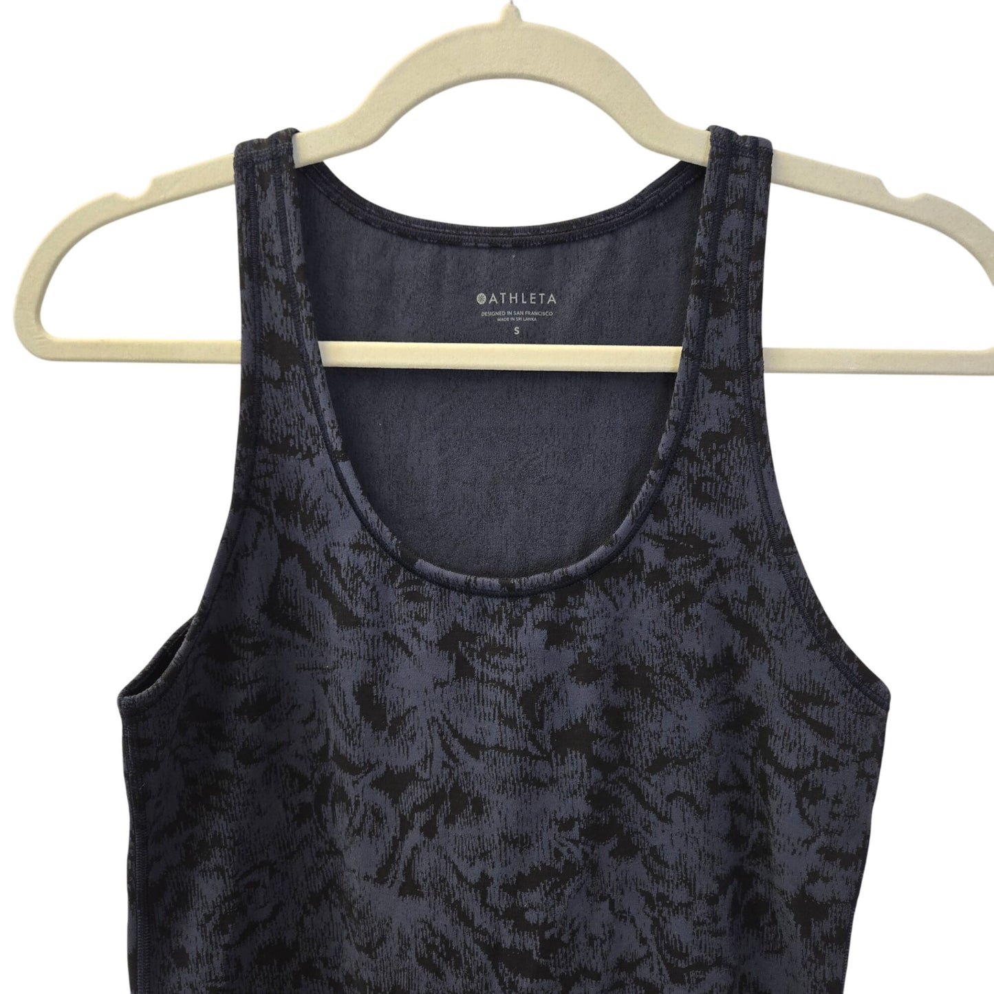 Athleta Floral Scoop Neck Textured Tank Top Size Small