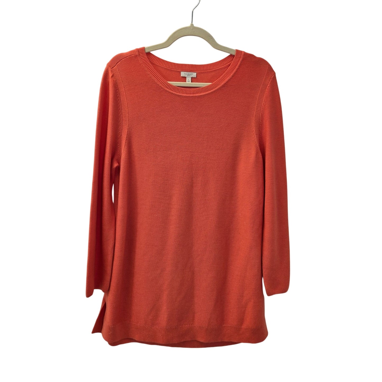 Talbots Outlet Textured Split Hem Crewneck Tunic Sweater Size Large