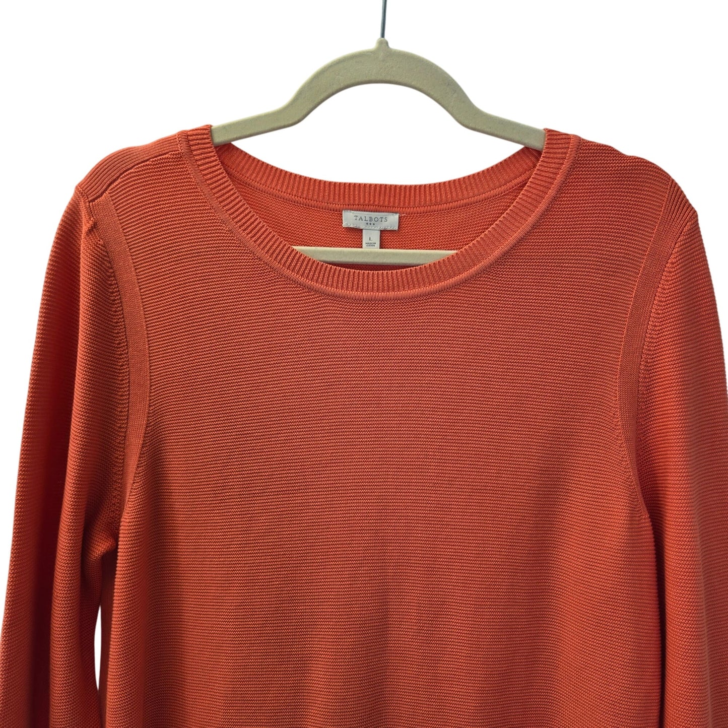 Talbots Outlet Textured Split Hem Crewneck Tunic Sweater Size Large