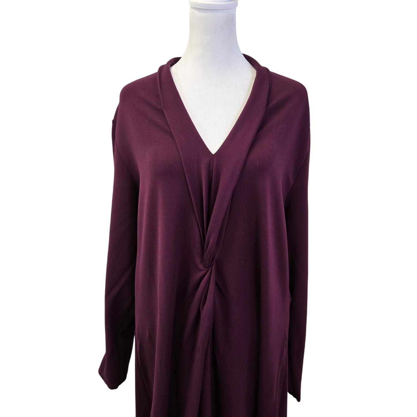 Soft Surroundings Twist Front Long Sleeve Jersey Maxi Dress Size 2X