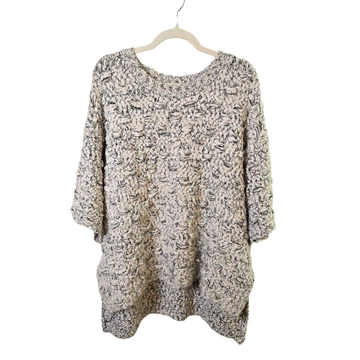 Umgee Chunky Oversized Boxy Short Sleeve Scoop Neck Sweater Size Medium