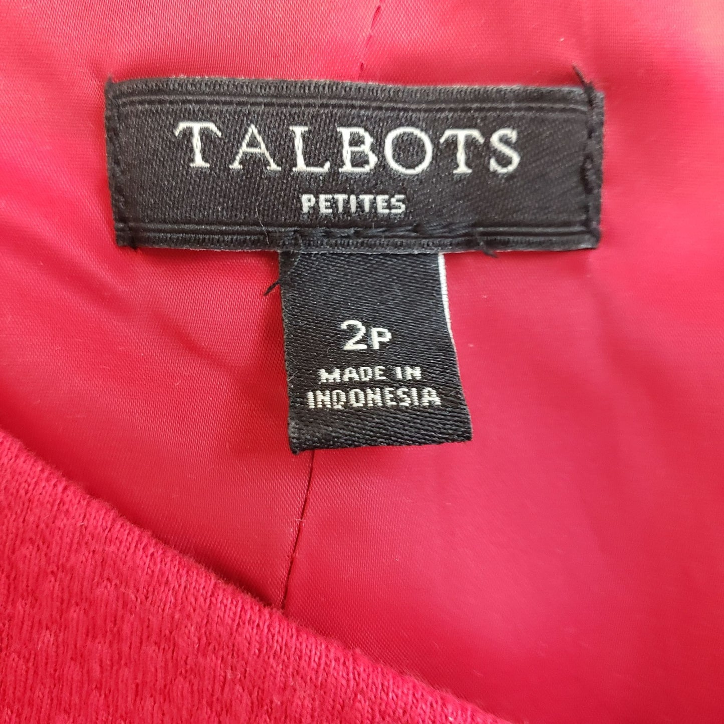 Talbots Red Textured Sheath Dress Size 2 Petite