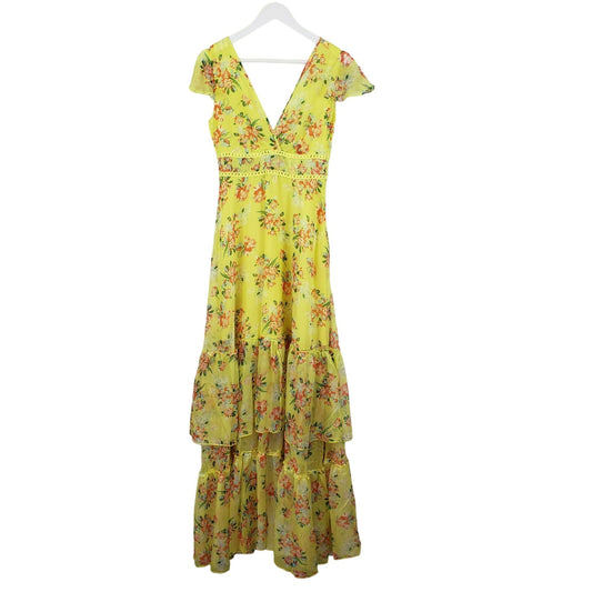 NWT Eywasouls Malibu Kimi Chiffon Floral Maxi Dress Size XS