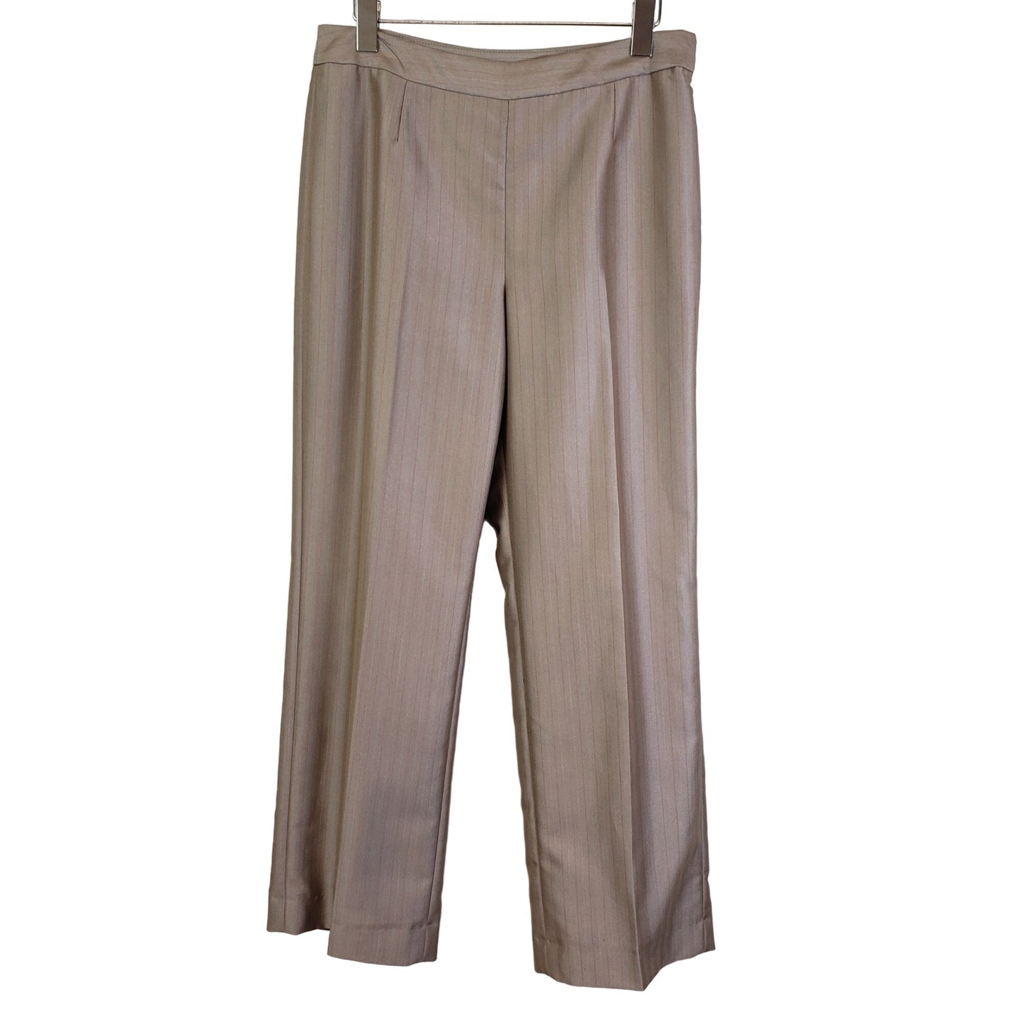 Le Suit Striped Herringbone Pattern Satin Trouser Pants Size 6