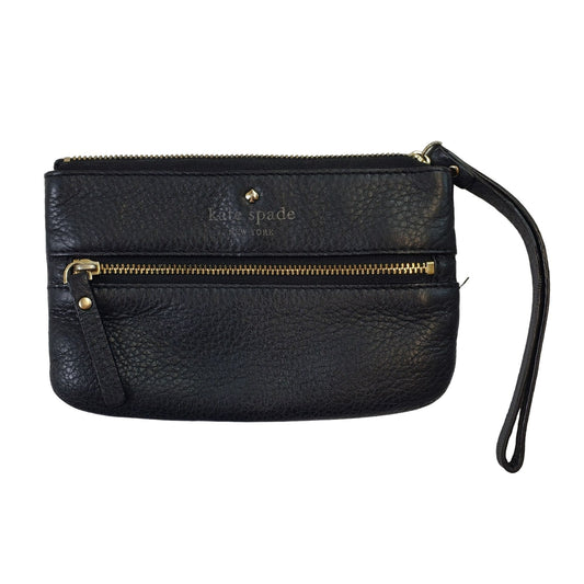 Kate Spade Black Pebble Leather Wristlet Wallet