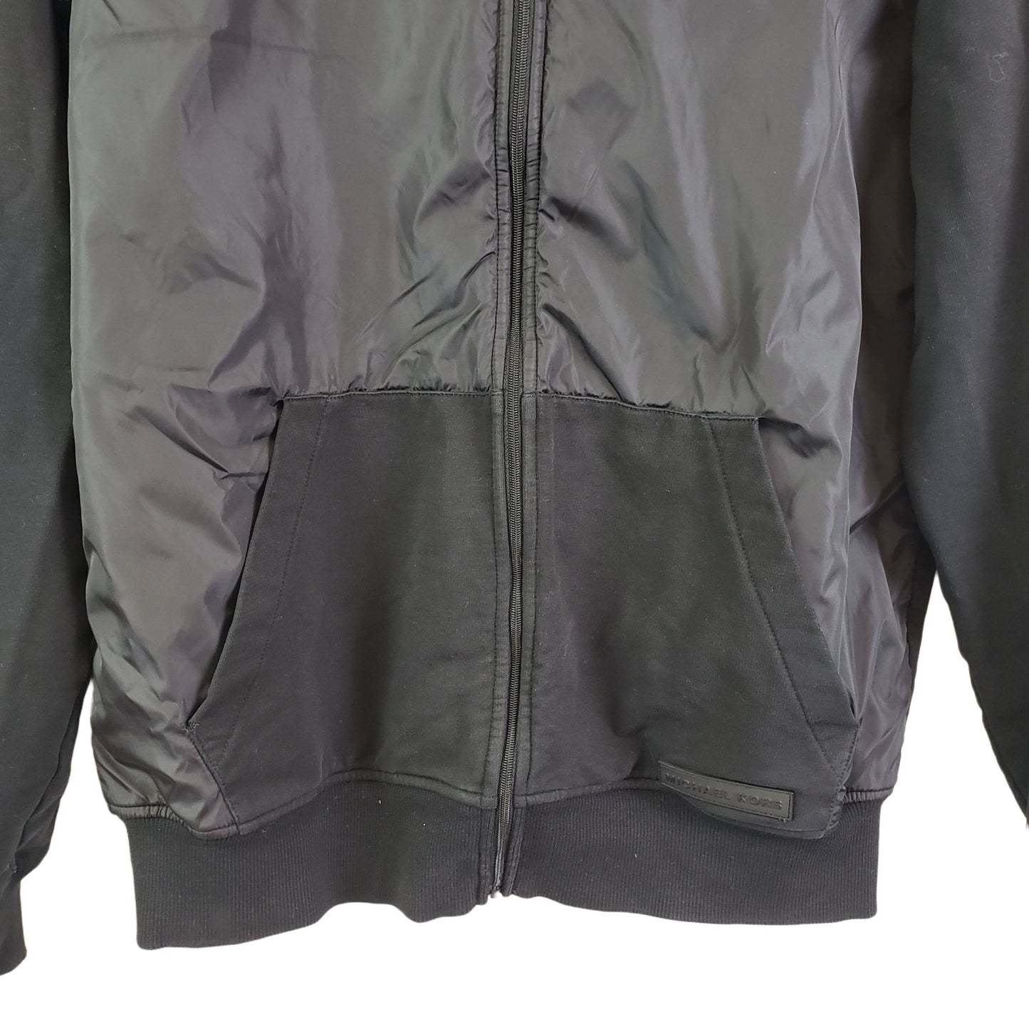 Michael Kors Mixed Media Zip Front Bomber Jacket Size Medium