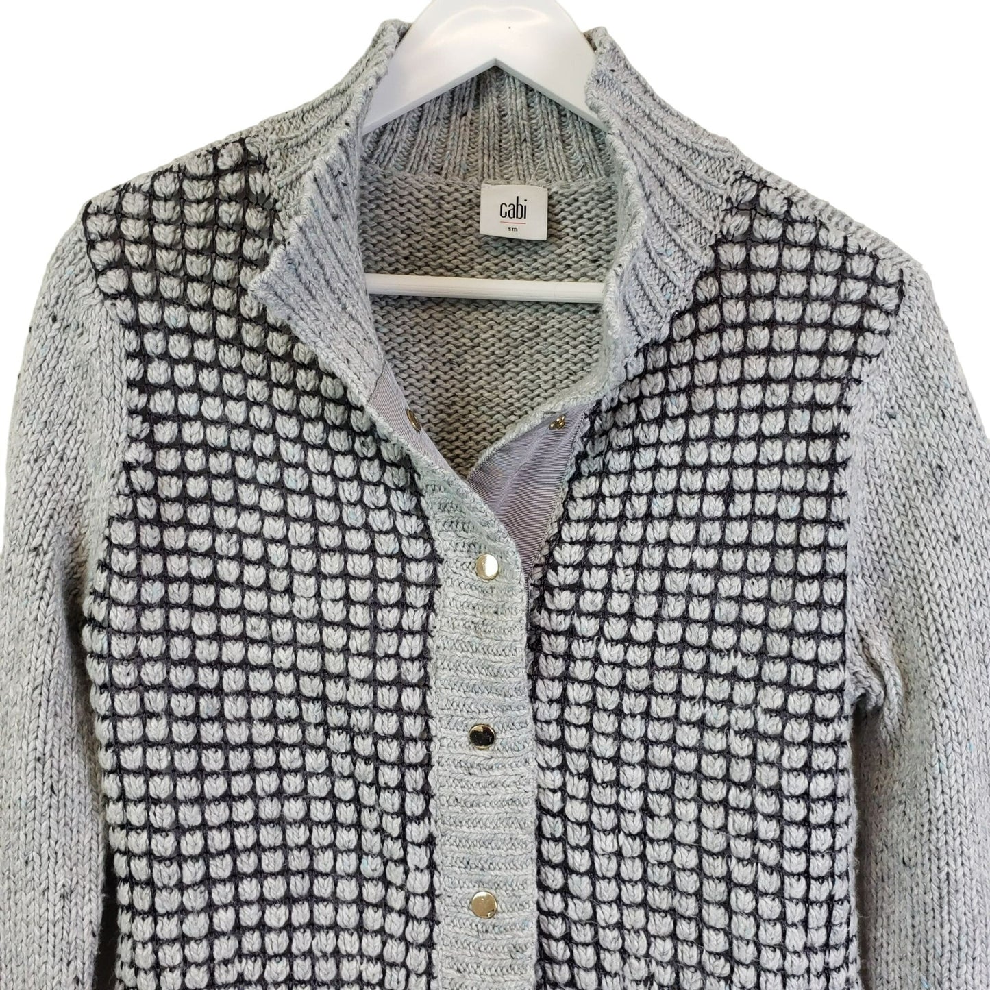 Cabi Square Stitched Snap Front Cardigan Sweater Size Small