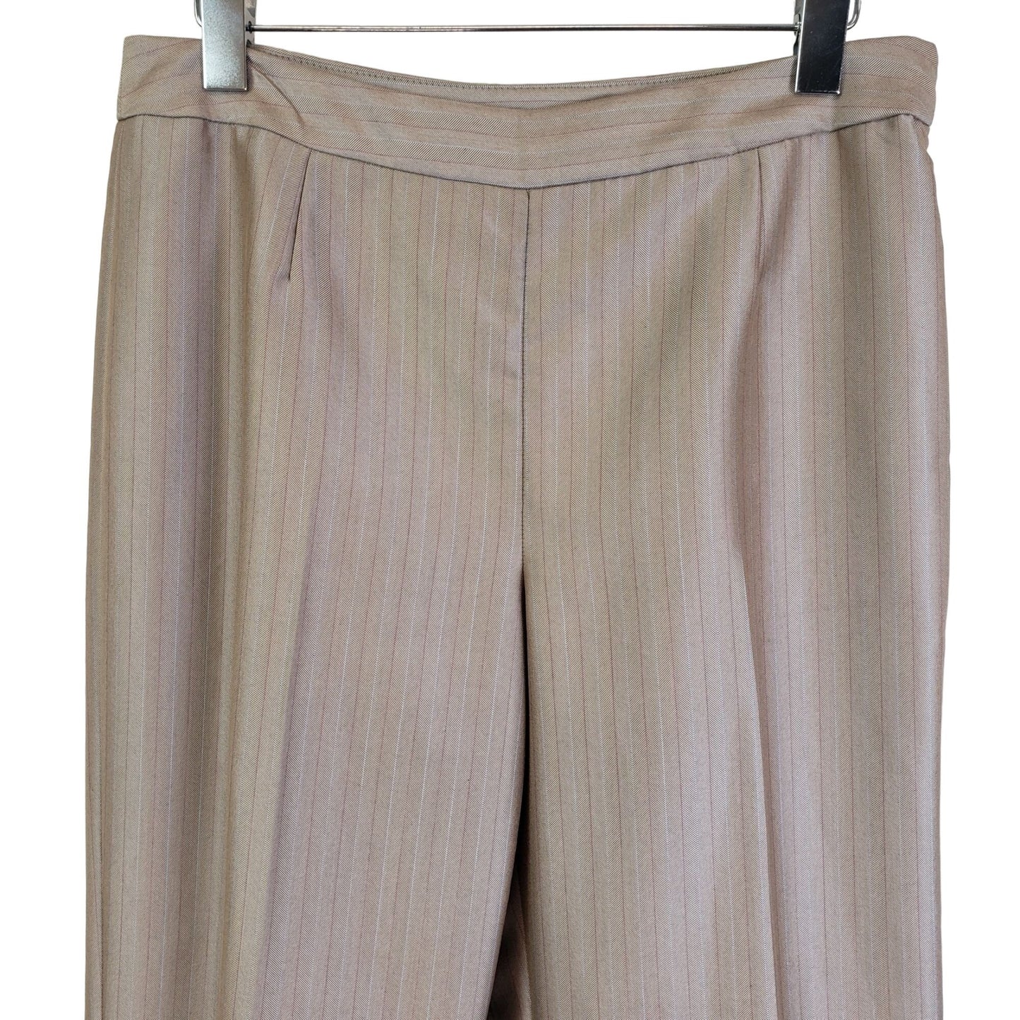 Le Suit Striped Herringbone Pattern Satin Trouser Pants Size 6