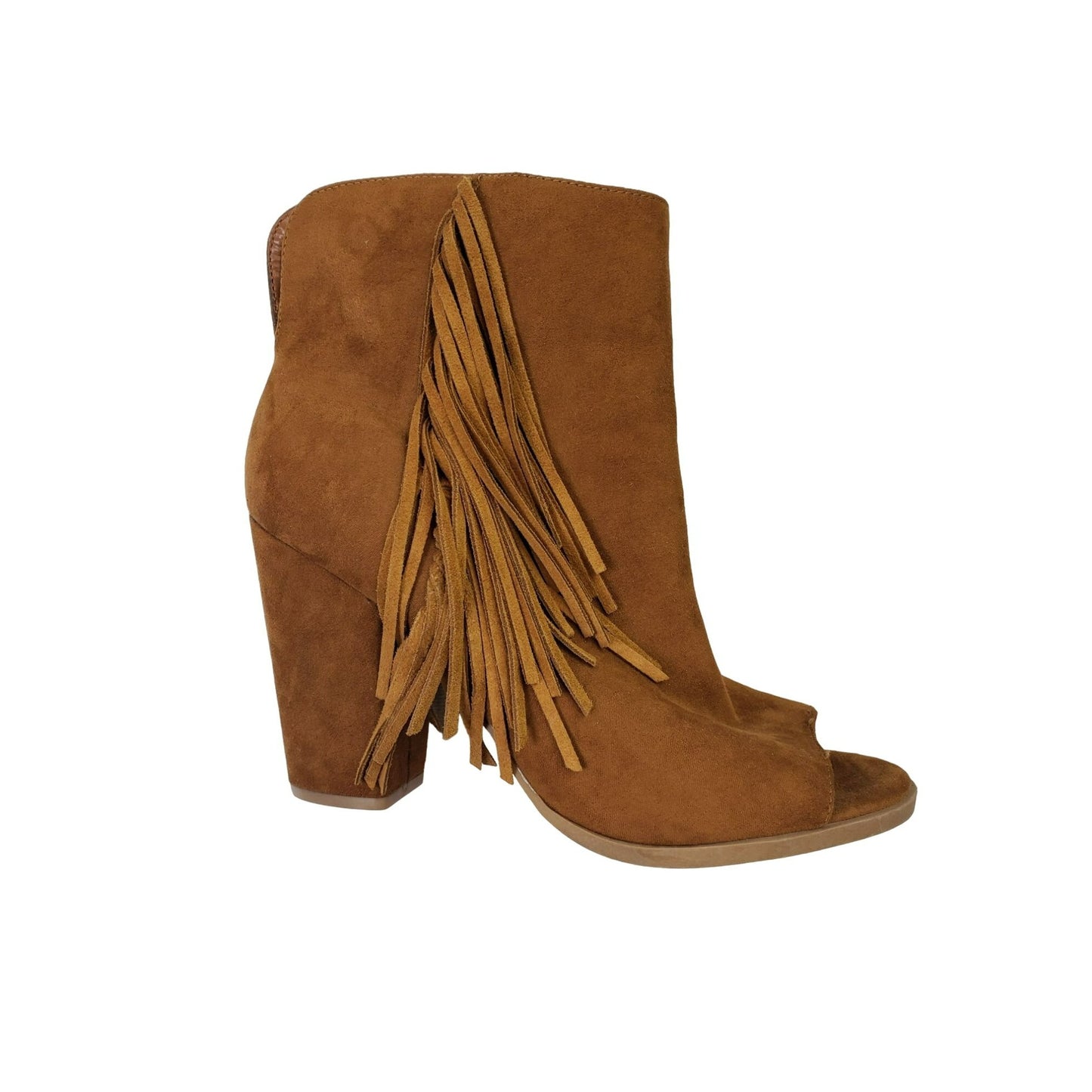 DV by Dolce Vita Suede Leather Fringe Open Toe Booties Size 9.5