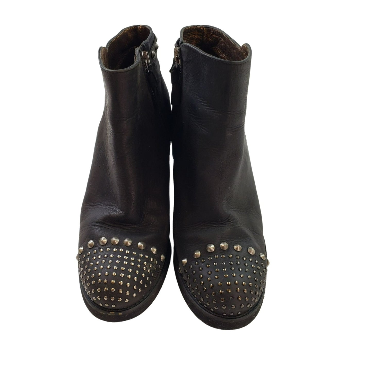Ann Tuil Size 39 Leather Studded Ankle Boots
