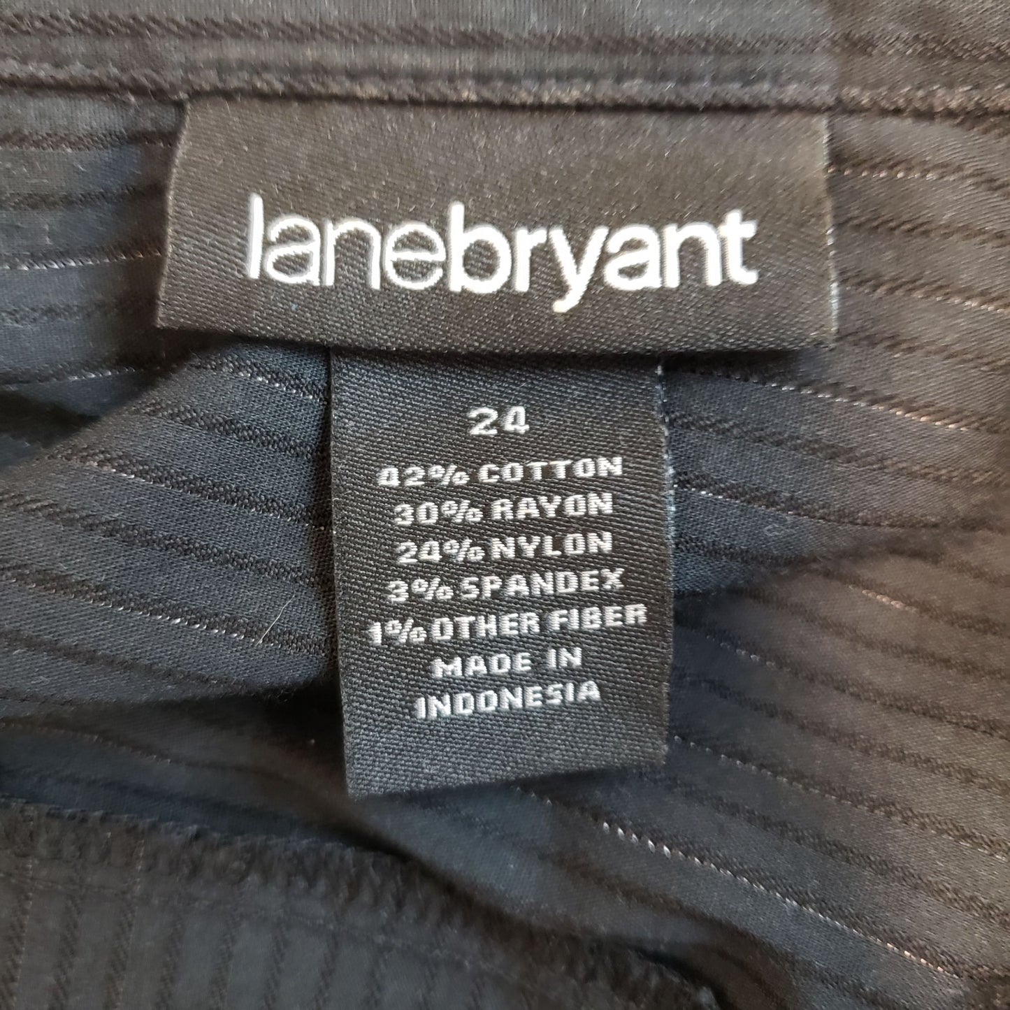 Lane Bryant Striped Metallic Button Down Shirt Size 24