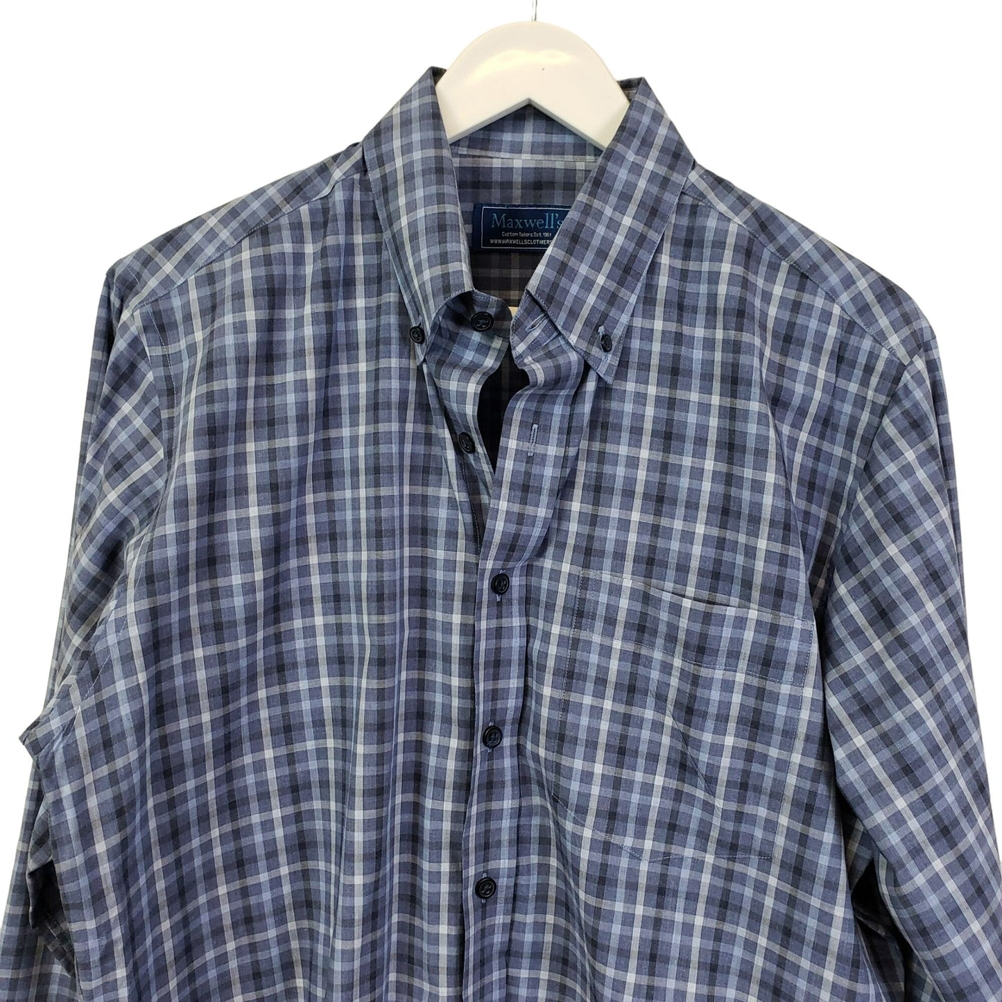 Maxwell's Plaid Button Down Shirt Size Large (est)