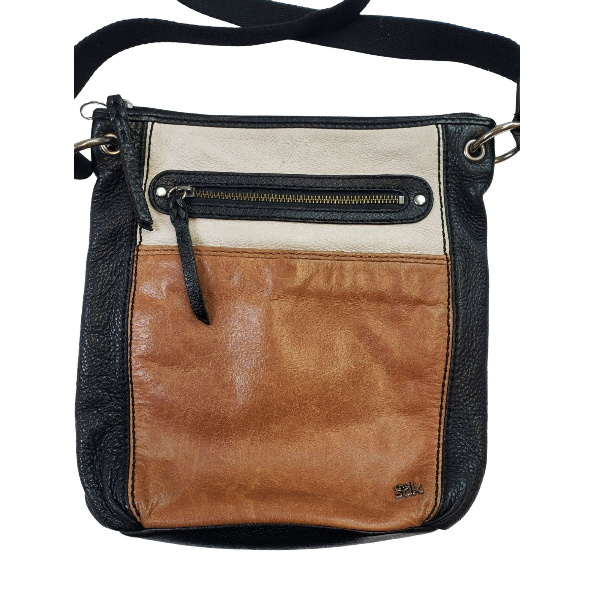 THE SAK Iris Black Genuine Leather Purse Crossbody Shoulder Bag-read  description | eBay