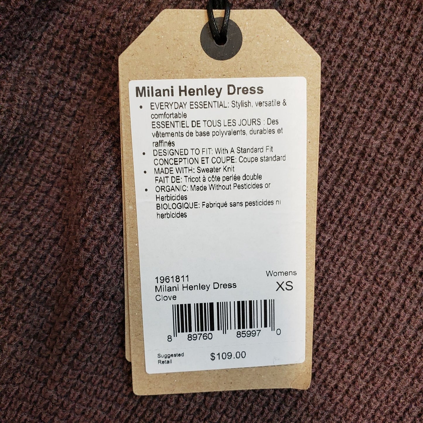 NWT Prana Milani Henley Dress in Clove Size XS (2)