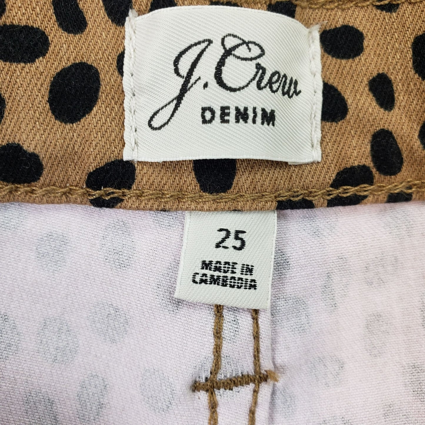 J. Crew 9" Toothpick Skinny Cheetah Print Jeans Size 25