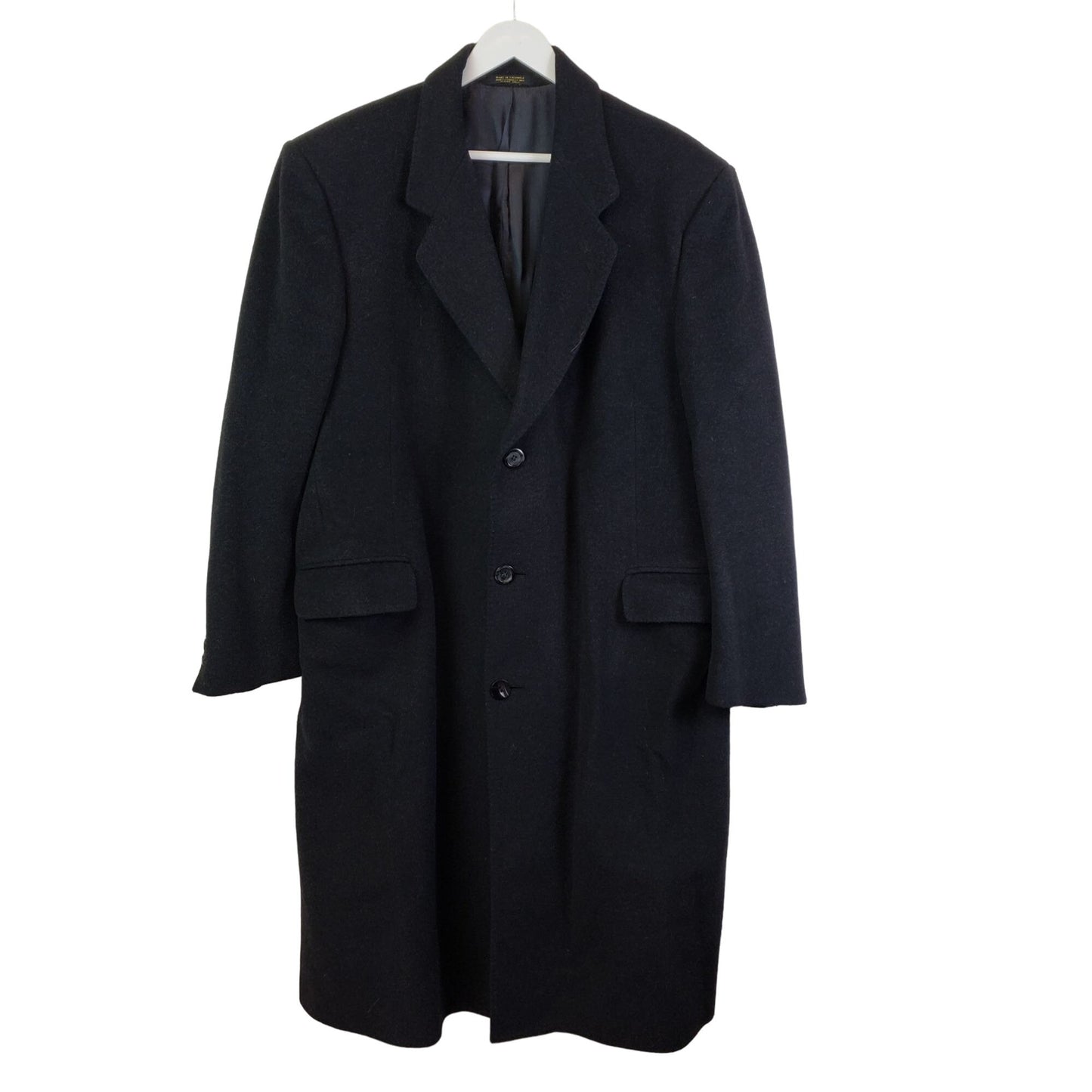 Silver Cloud Single Breasted Cashmere Blend Overcoat Size 44R