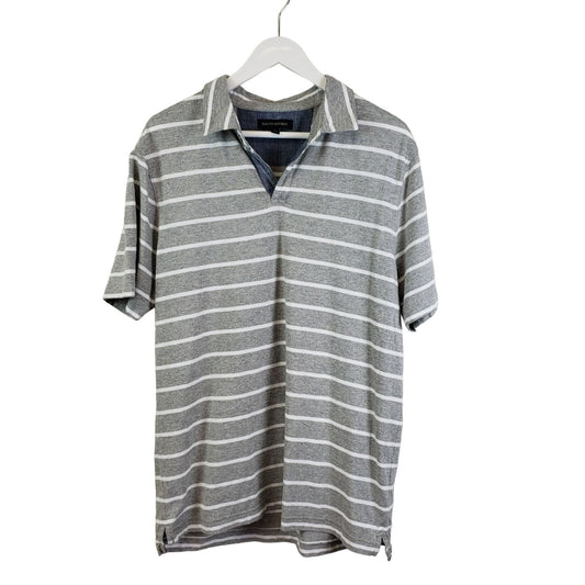 Banana Republic Striped Short Sleeve Polo Shirt Size Large