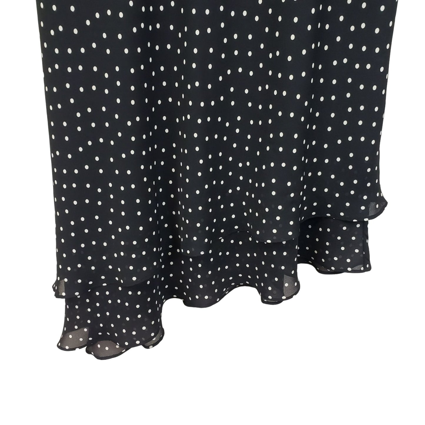 Donna Ricco Polka Dot Tiered Asymmetrical Midi Dress Size 10