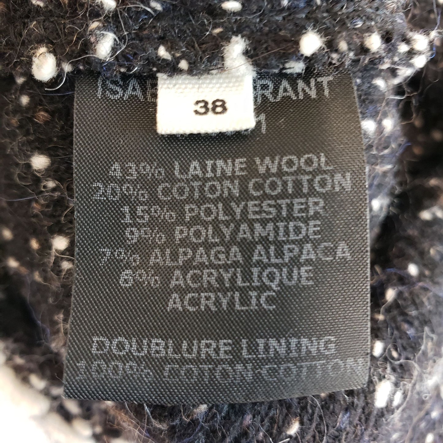 Isabel Marant Etiole Wool Blend Tweed Blazer Jacket Size Small