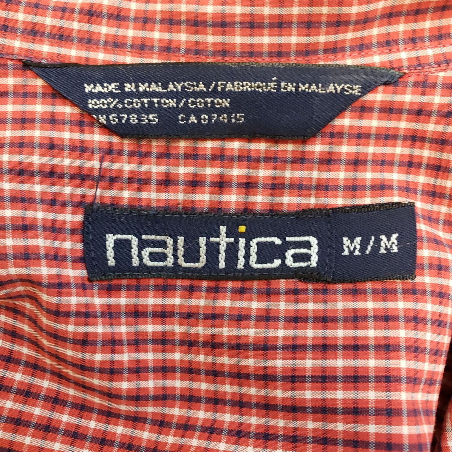 Nautica Plaid Button Down Shirt Size Medium
