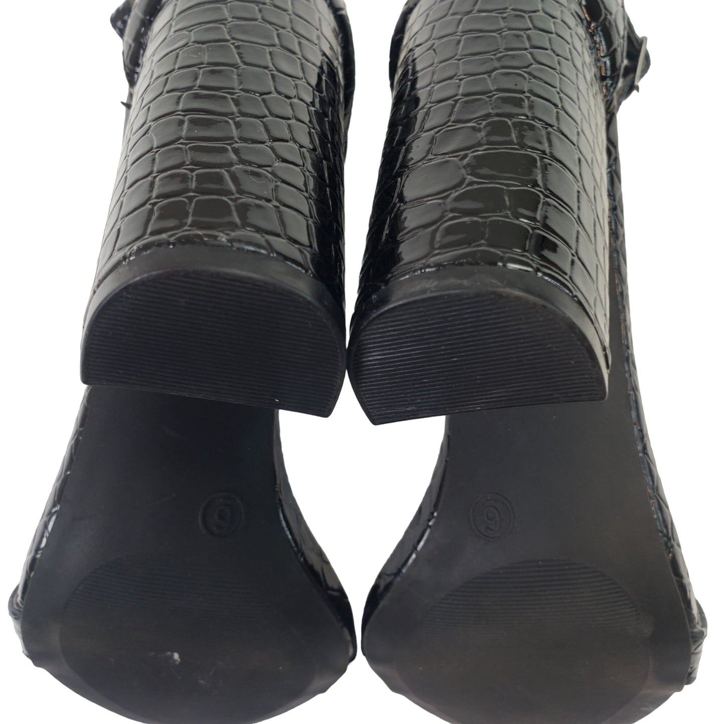 NWOT Lulu's Taylor Croc Block Heel Sandals Size 6