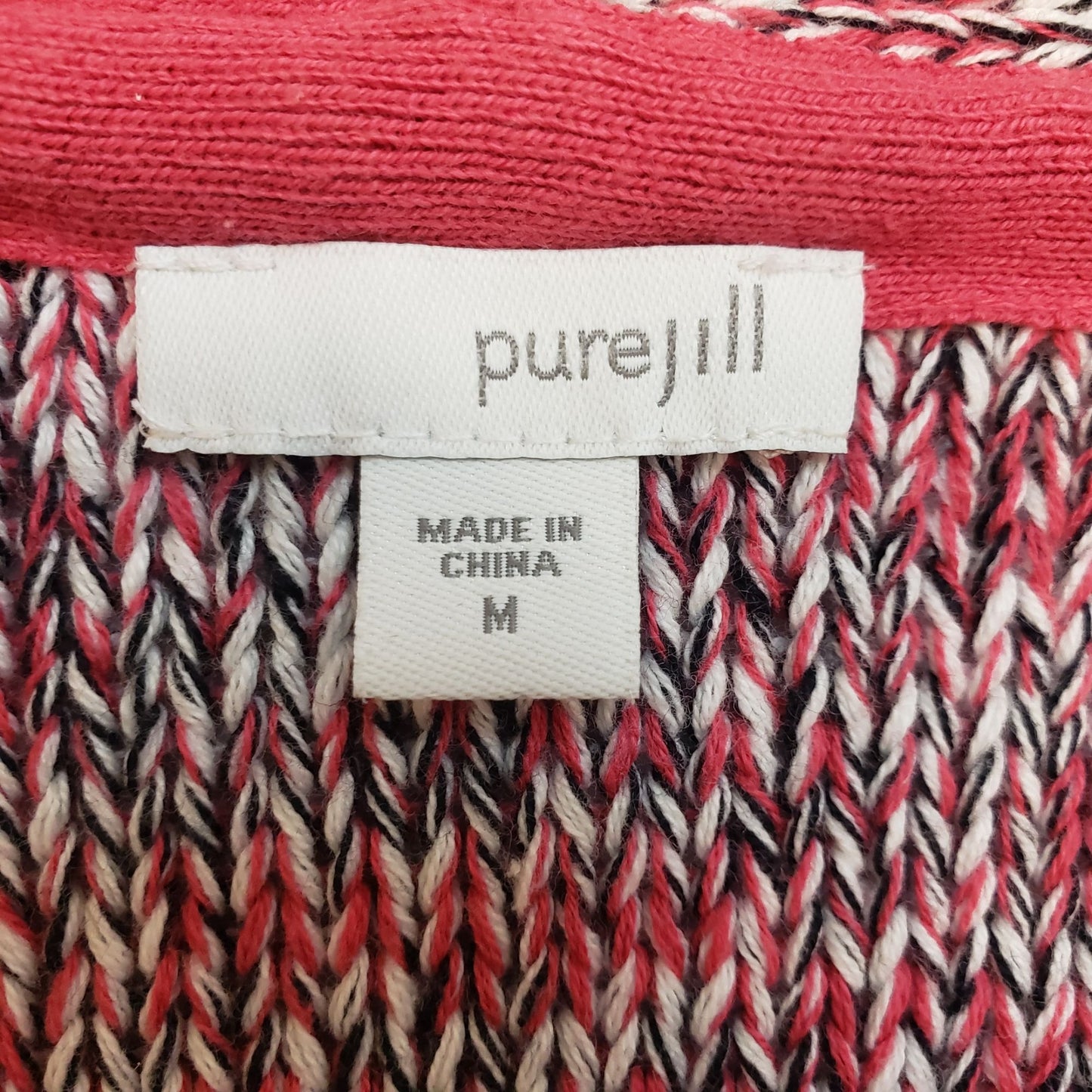 J. Jill Pure Jill Heathered Open Knit Cardigan Sweater Size Medium