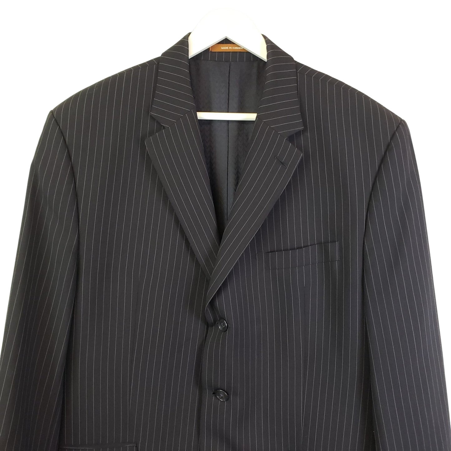 Michael Kors Navy Blue Three Button Pinstripe Suit Jacket Size 44R
