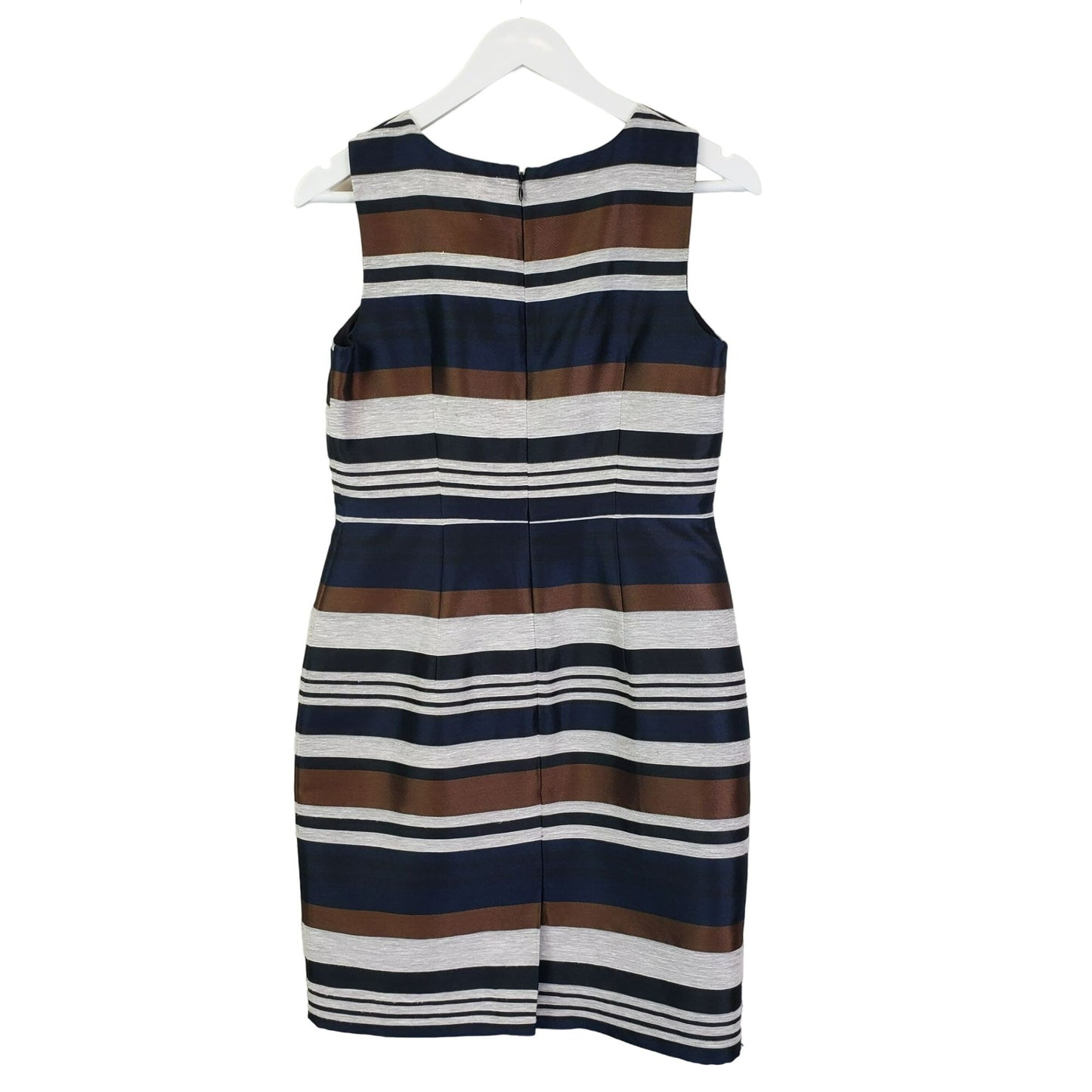 Ann Taylor Linen Blend Striped Sheath Dress Size 2 Petite