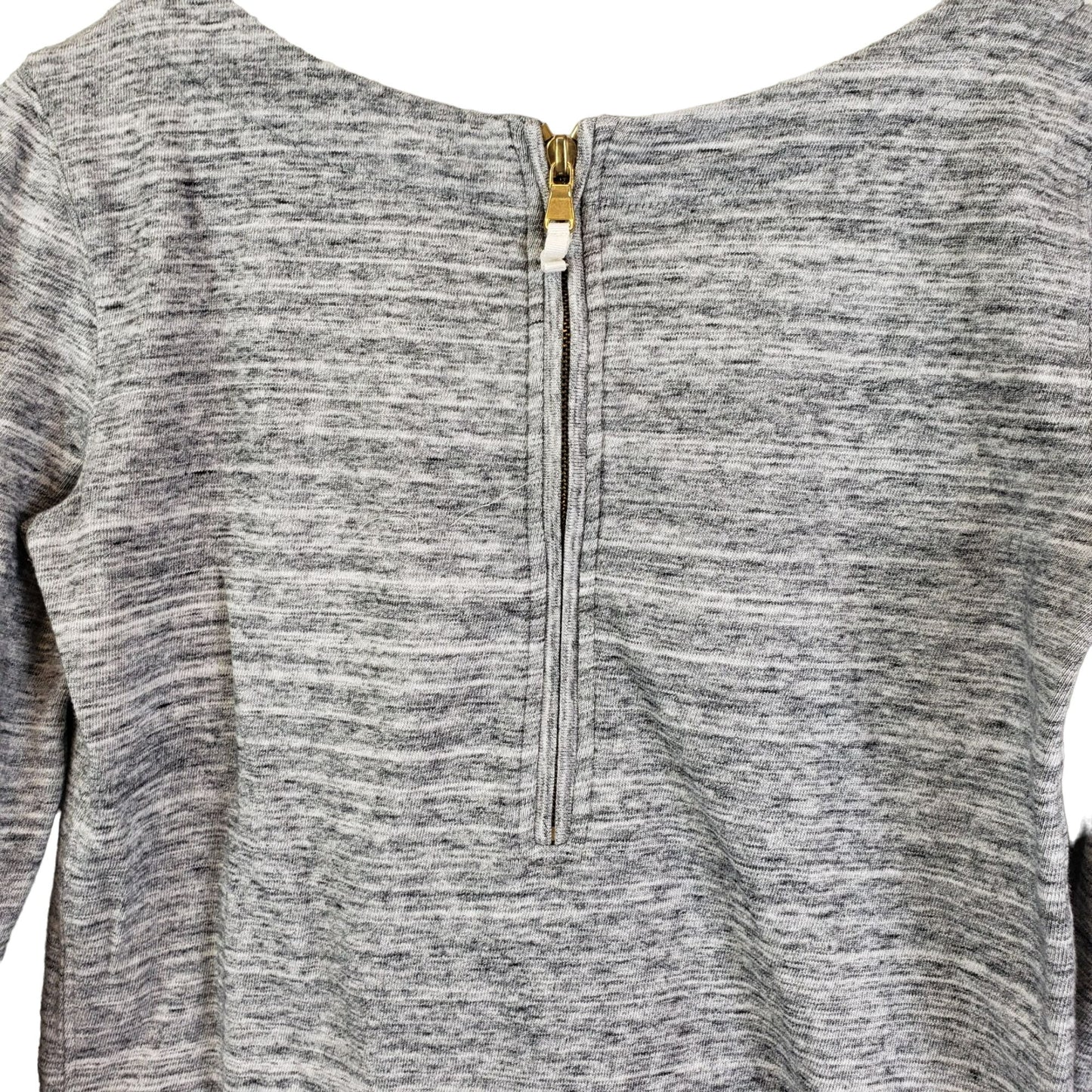 J. Crew Gray Heathered Back Zip Top Size XS