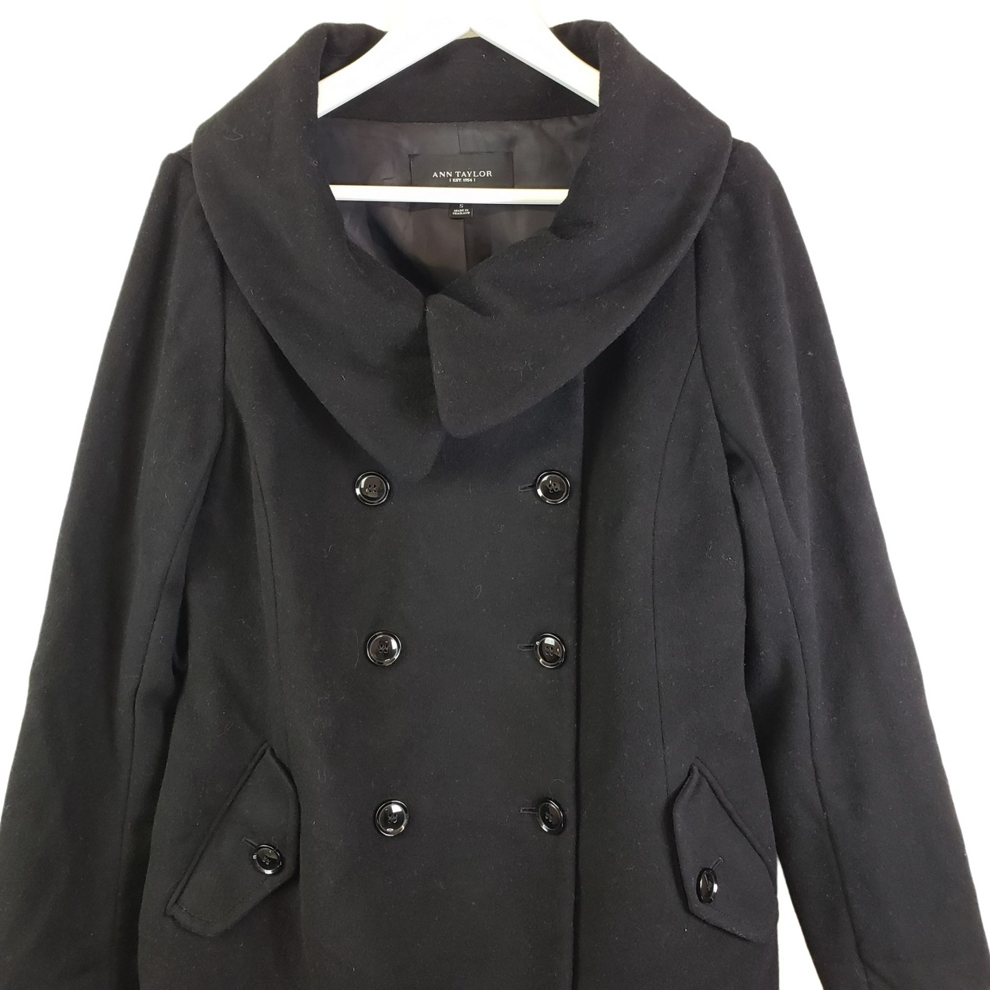 Ann Taylor Wool Blend Peacoat Size Small *Missing Belt*