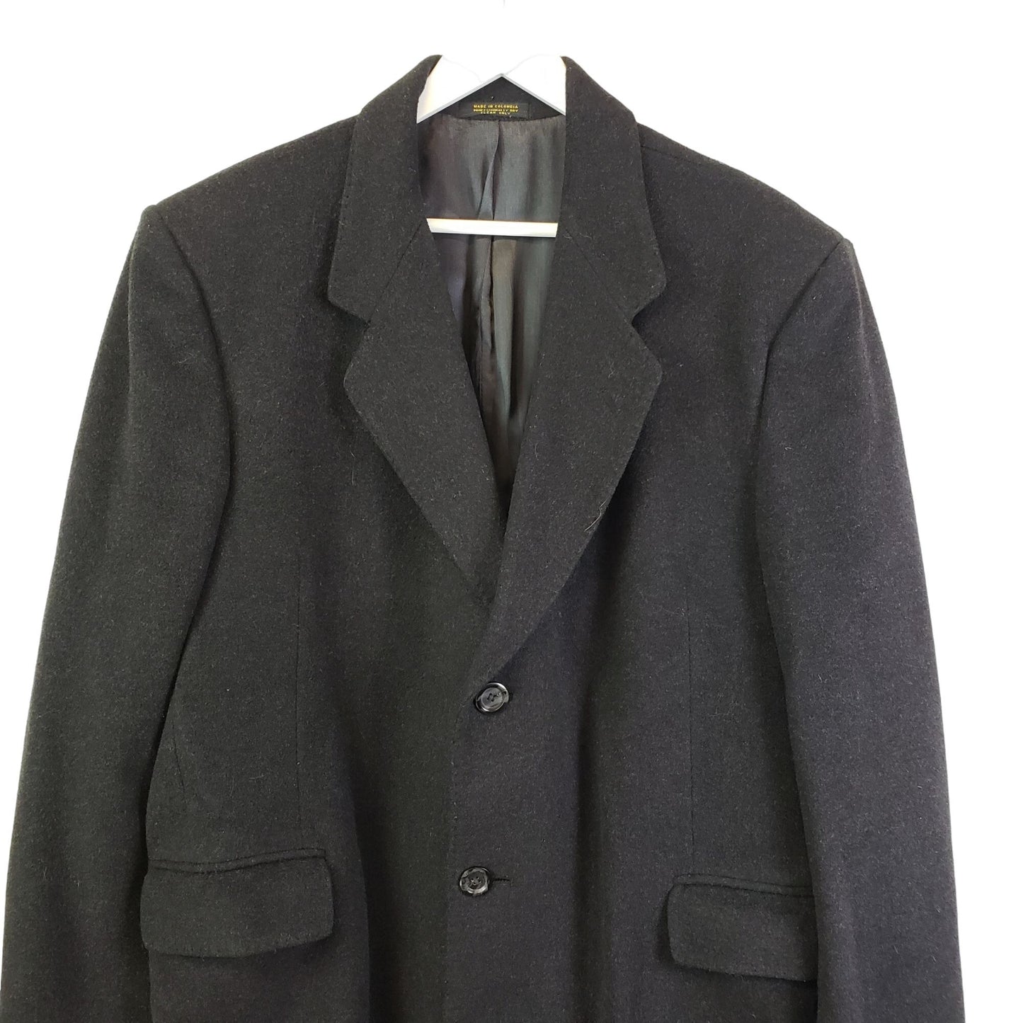 Silver Cloud Single Breasted Cashmere Blend Overcoat Size 44R