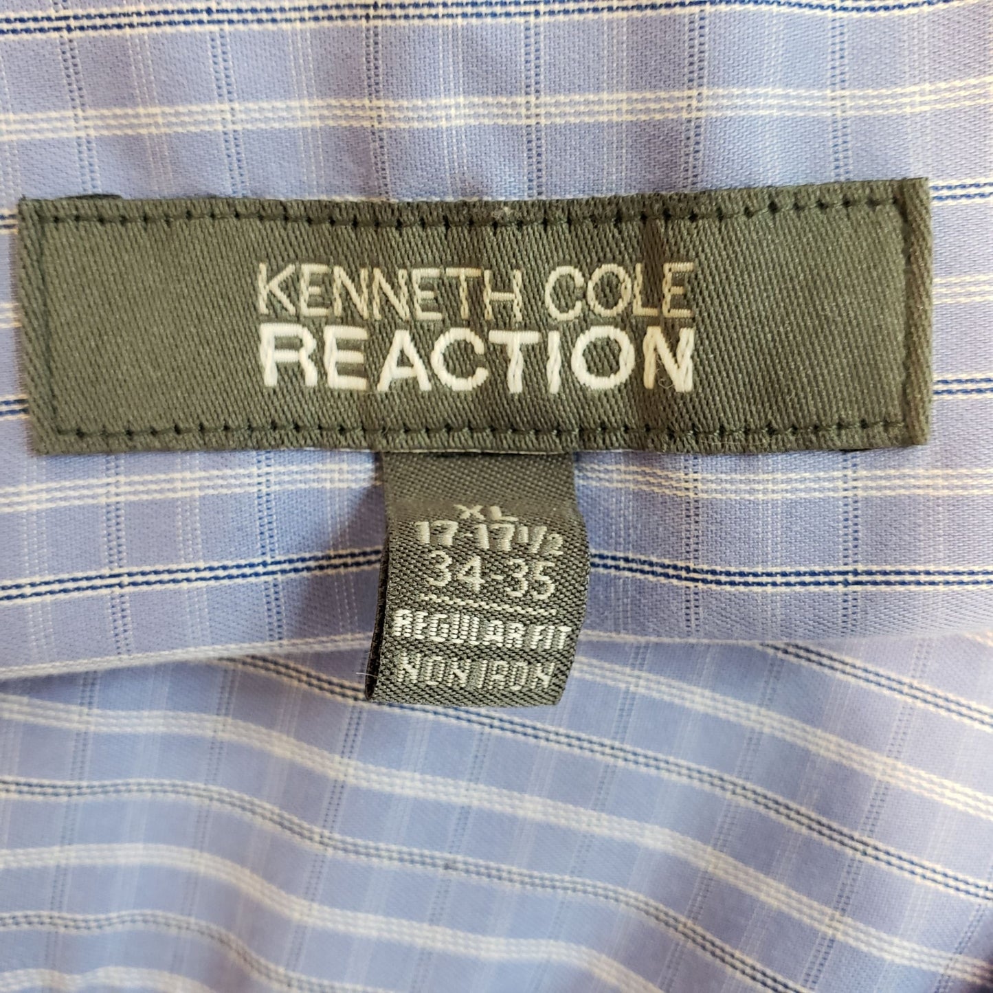 Kenneth Cole Reaction Plaid Button Down Shirt Size XL