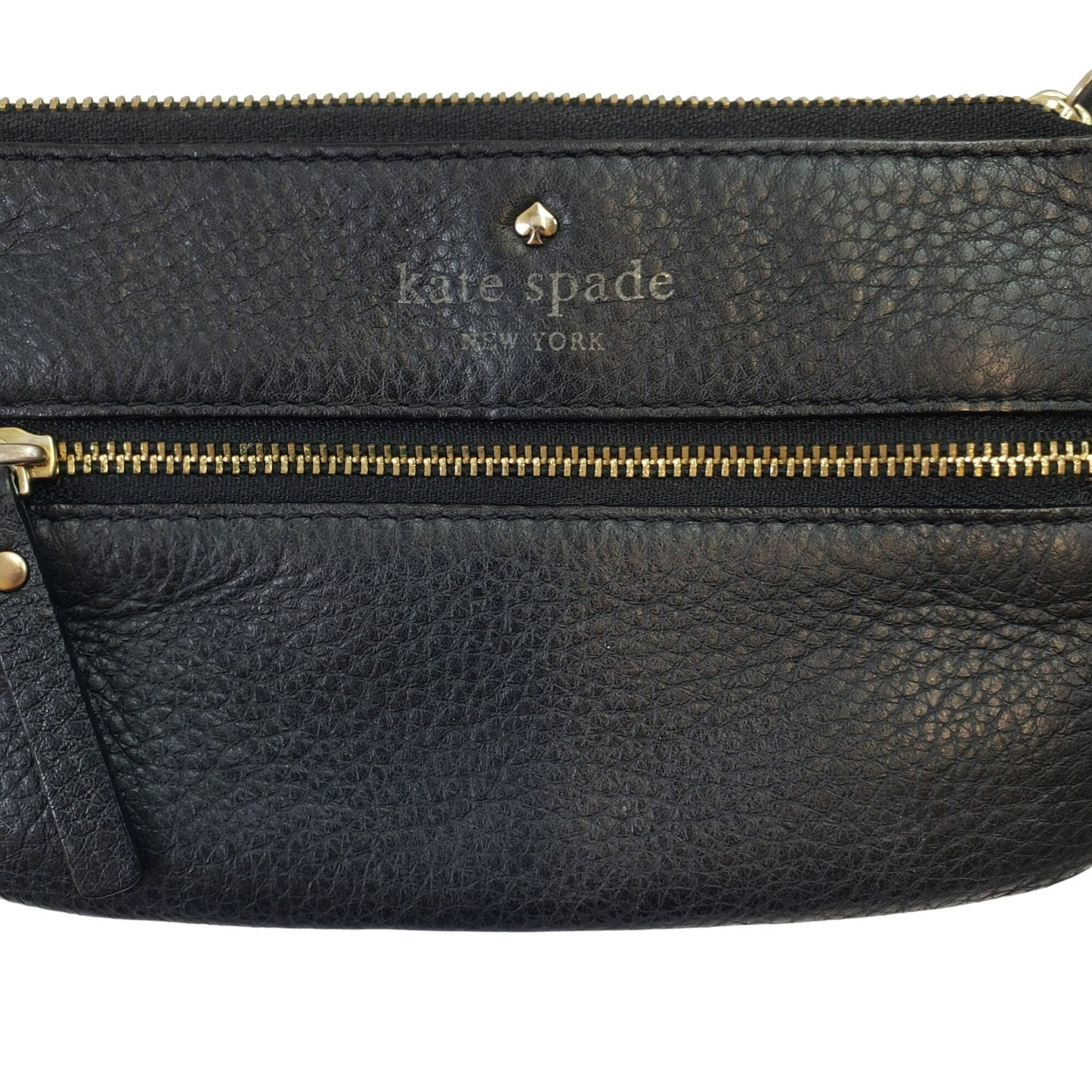 Kate Spade Black Pebble Leather Wristlet Wallet