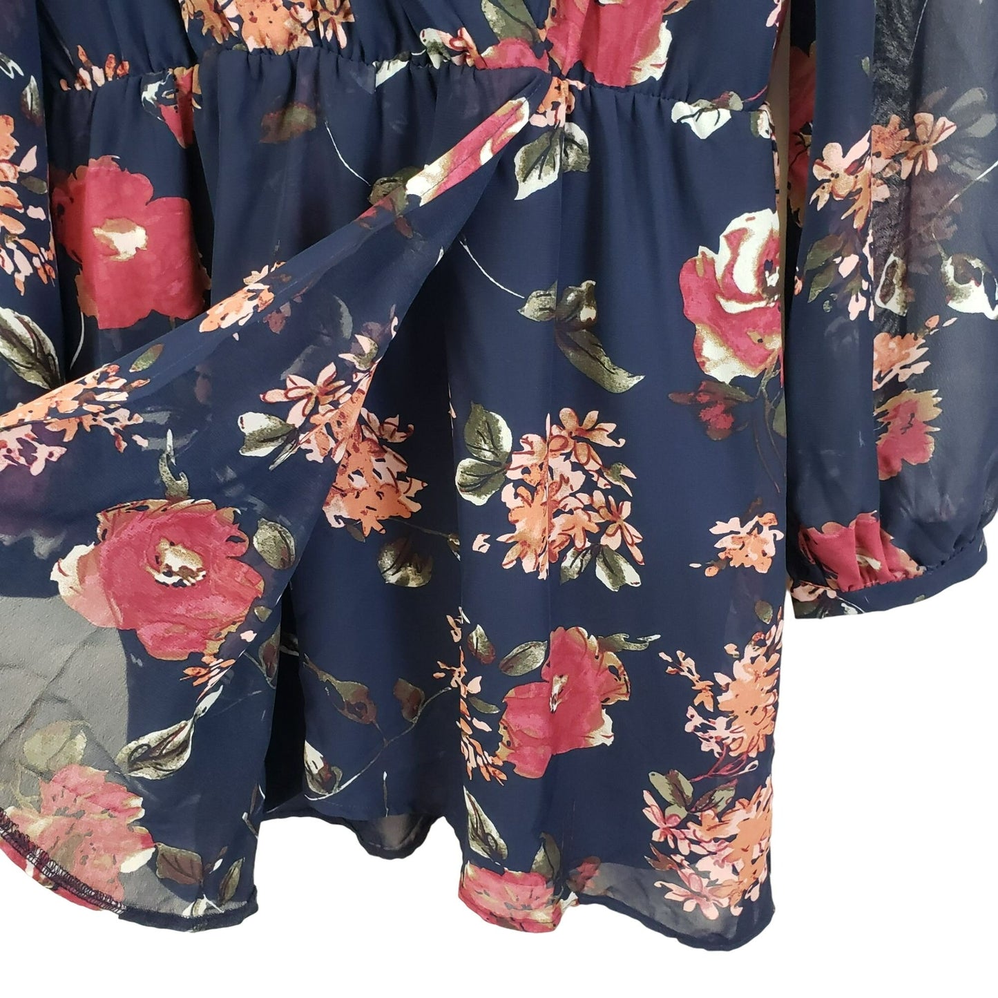 Lulu's Floral Faux Wrap Mini Dress Size Medium