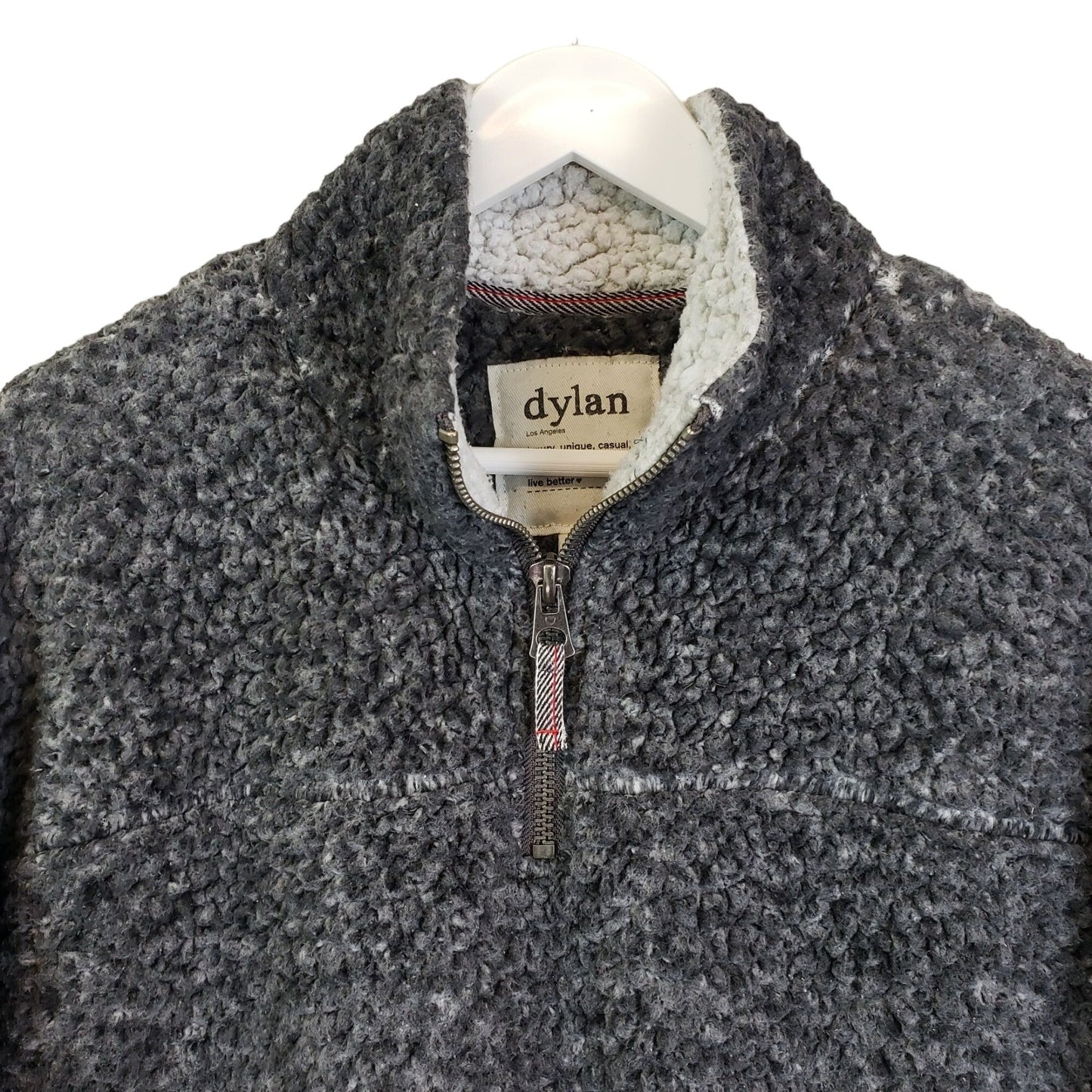 Dylan Sherpa Fleece Quarter Zip Pullover Sweatshirt Size Medium