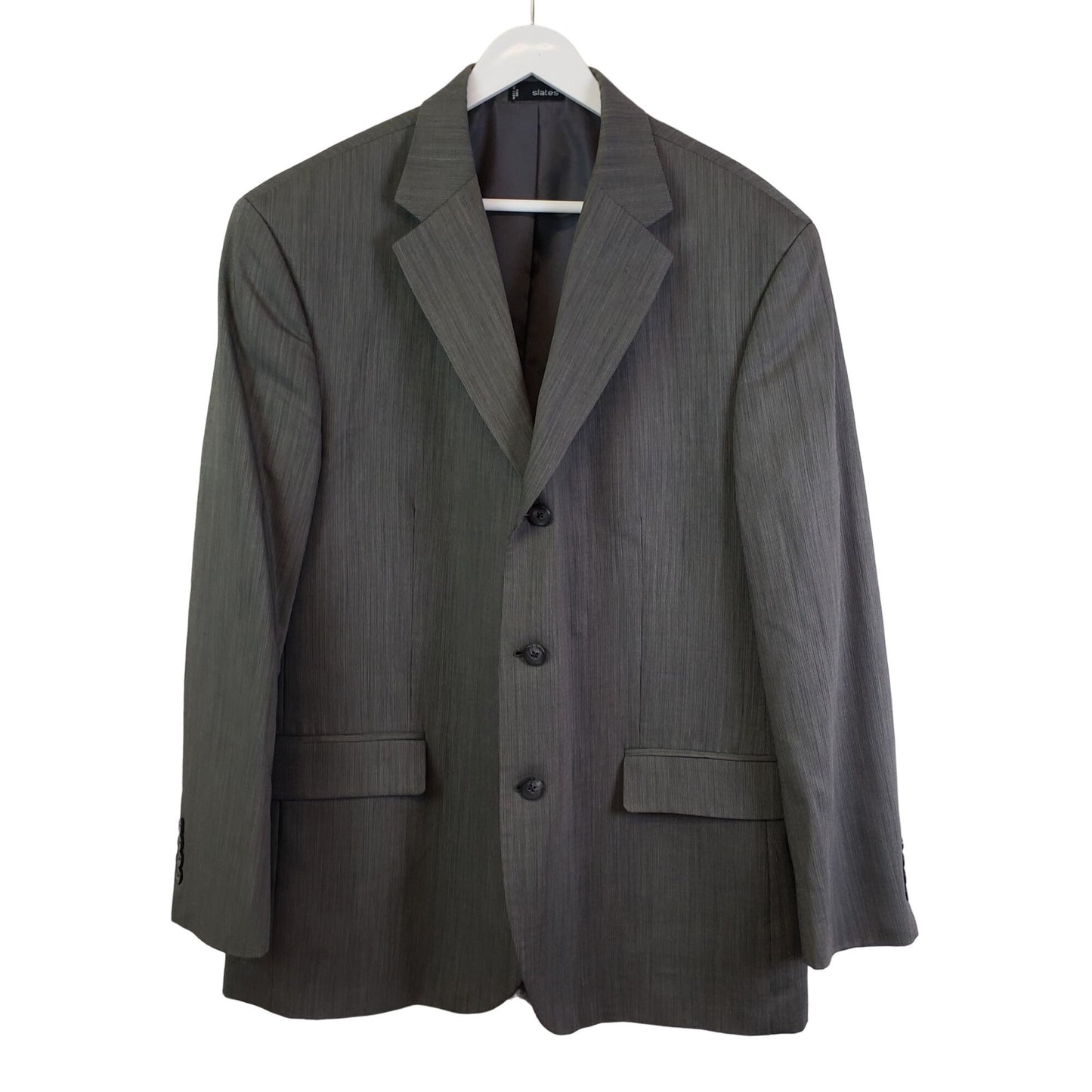 Slates Three Button Wool Suit Jacket Size 44R