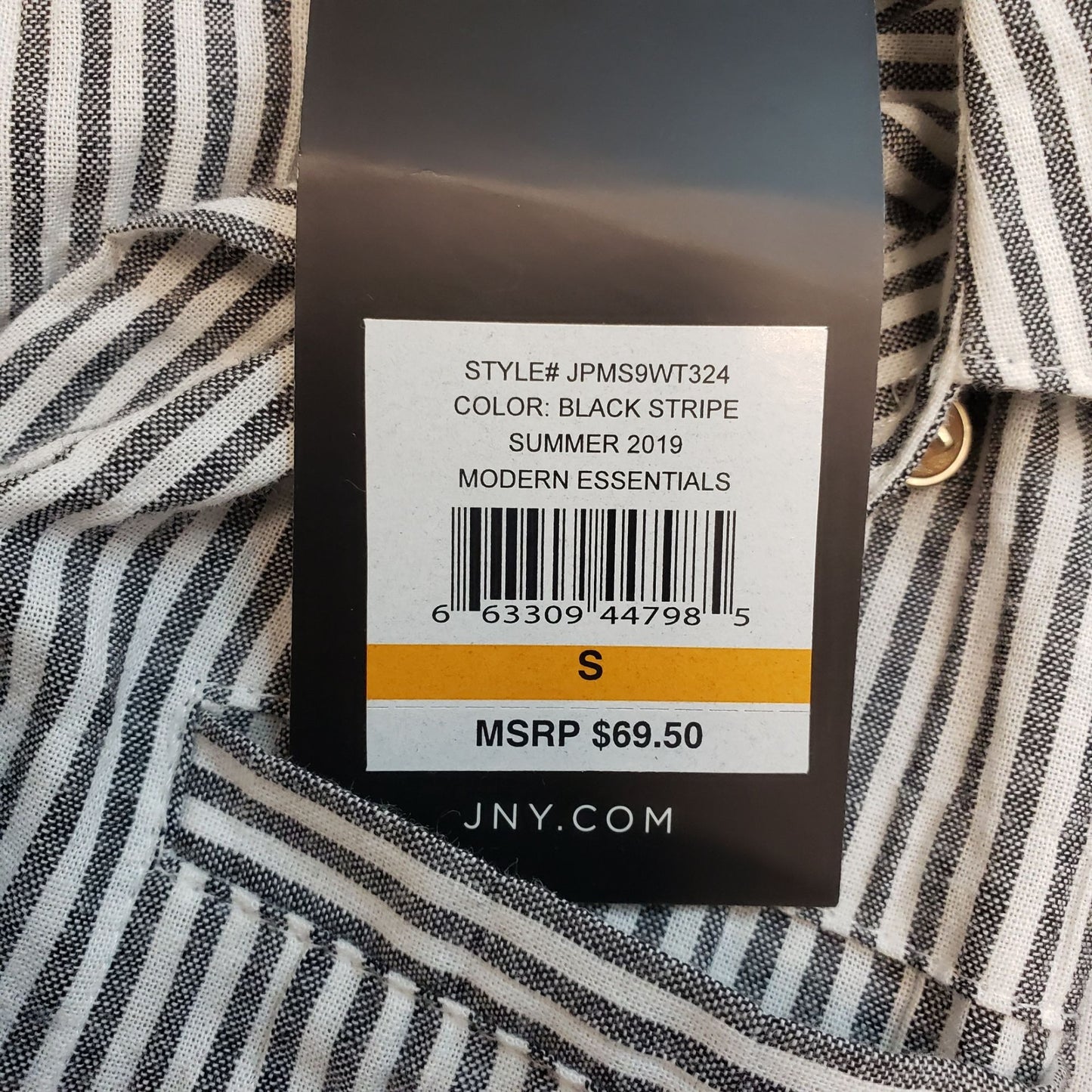 NWT Jones New York Striped Puff Texture Button Down Shirt Size Small
