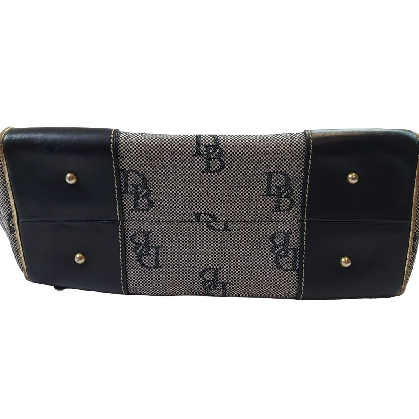Dooney & Bourke Vintage Signature Leather Trim Satchel Handbag