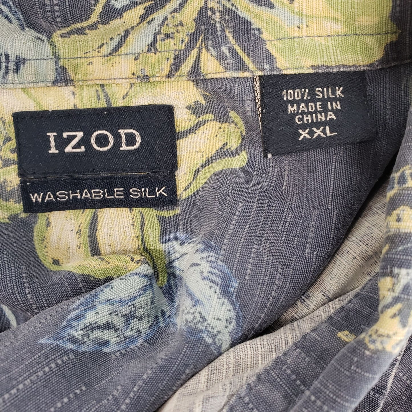 Izod Washable Silk Tropical Button Down Shirt