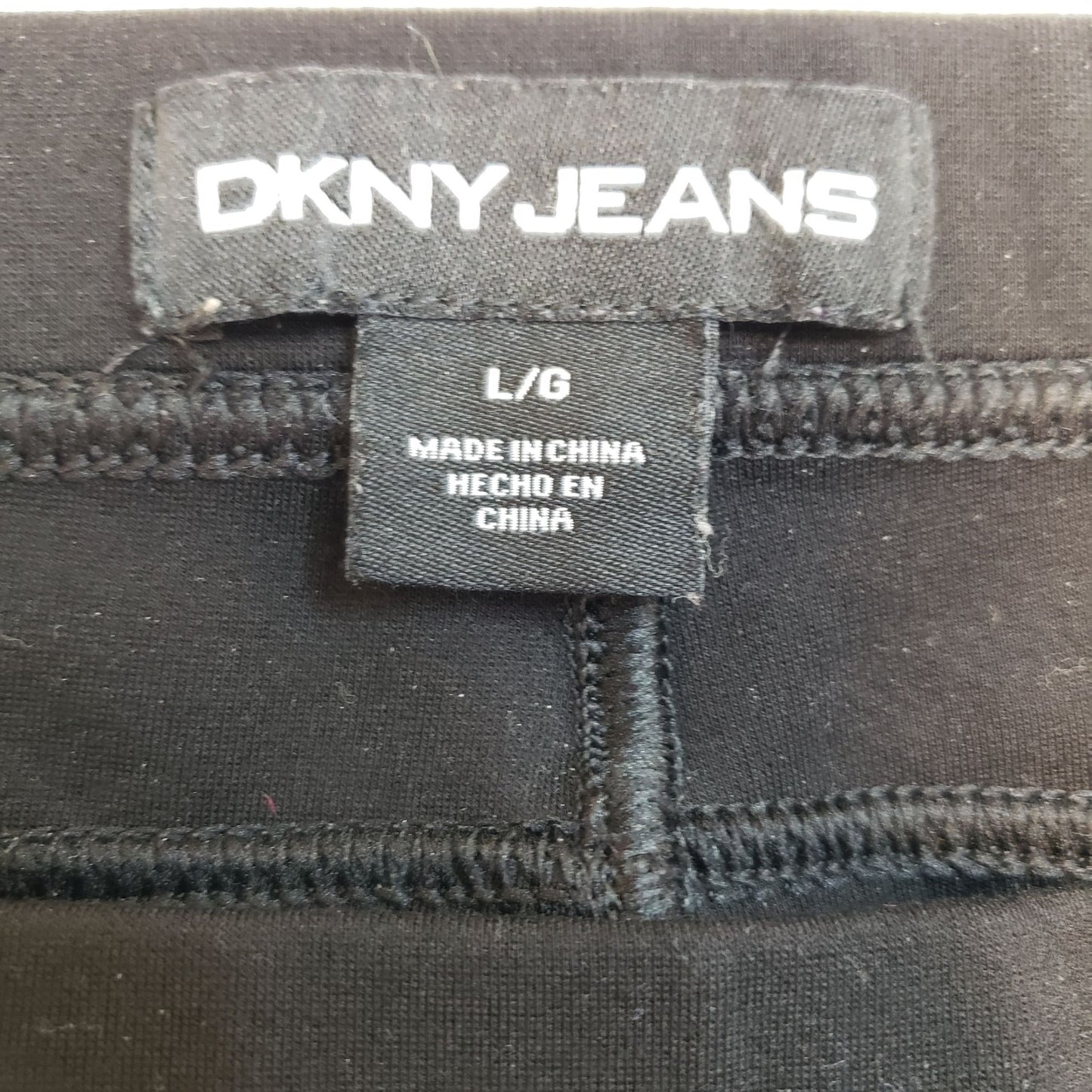 DKNY Jeans Pull-On Jeggings with Faux Leather Trim Size Large