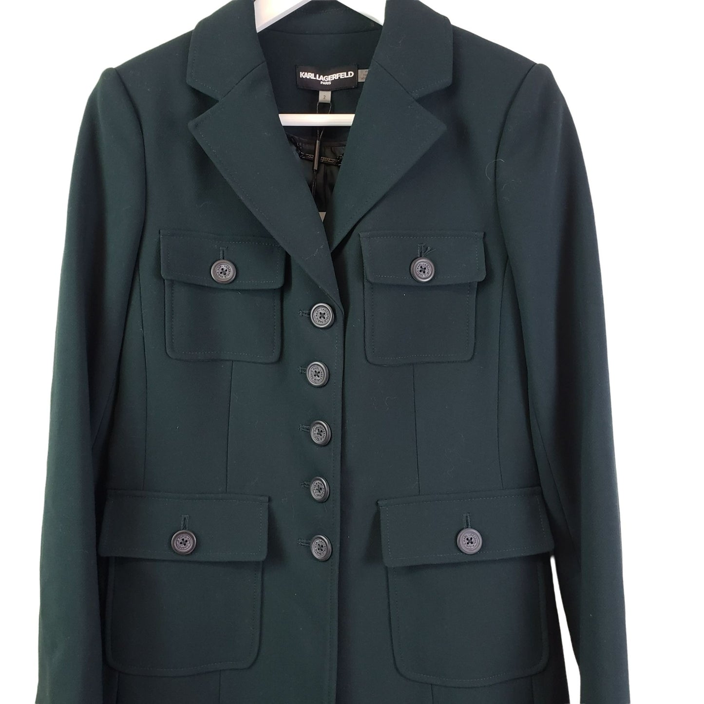 NWT Karl Lagerfeld Forest Green Jacket Size 2