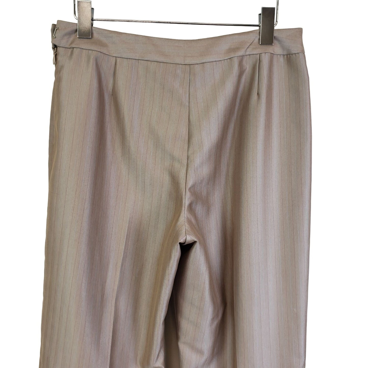 Le Suit Striped Herringbone Pattern Satin Trouser Pants Size 6