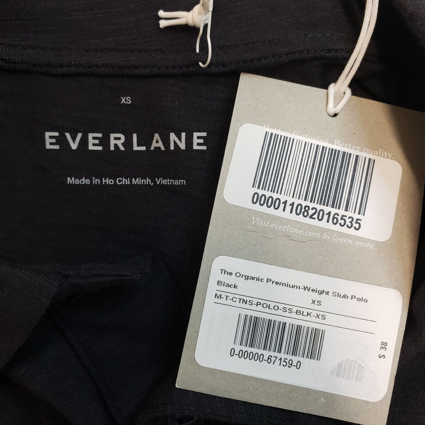 NWT Everlane Organic Premium Weight Slub Polo Shirt Size XS
