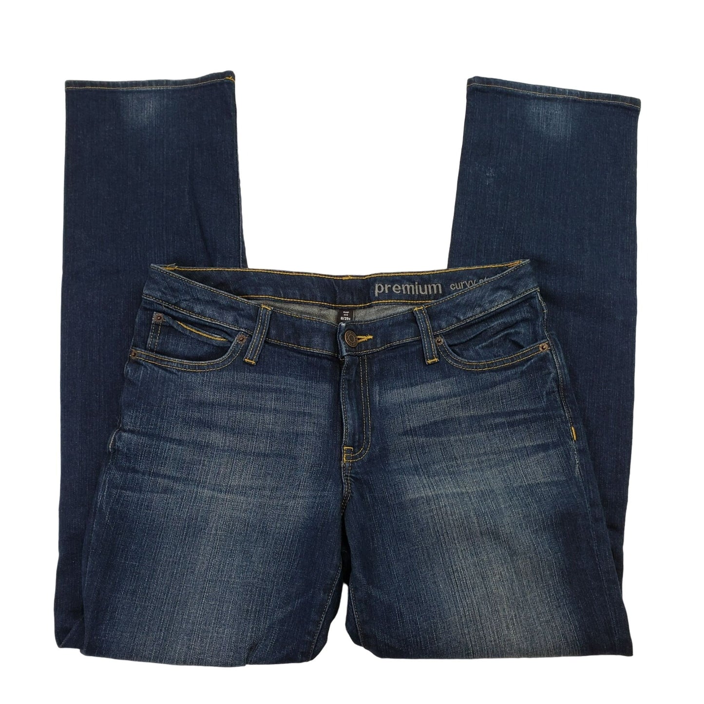 Gap Premium Curvy Straight Jeans in True Blue Wash Size 8